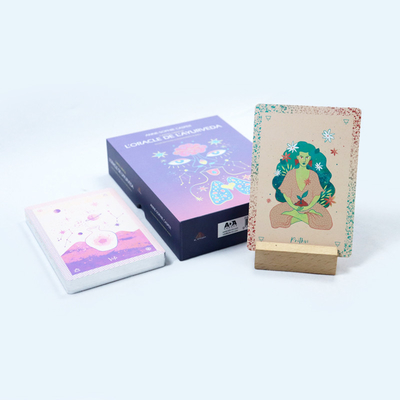 কাস্টম মুদ্রিত রক্তবর্ণ ফরাসি Oracle ট্যারোট কার্ড মুদ্রণ উচ্চ মানের মহিলাদের ট্যারোট কার্ড ব্যাগ সঙ্গে করুন