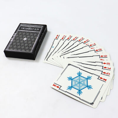 ৫৭x৮৭মিমি আকারে কাস্টম ডিজাইন লোগো সহ ৩২০জিএসএম ব্ল্যাক কোর পেপার কাস্টম প্লেয়িং কার্ড